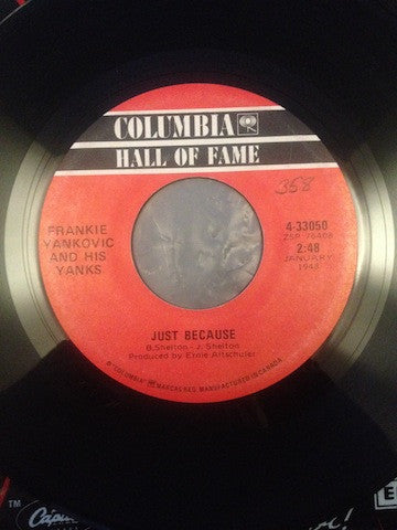 Frankie Yankovic And His Yanks : Blue Skirt Waltz / Just Because (7")