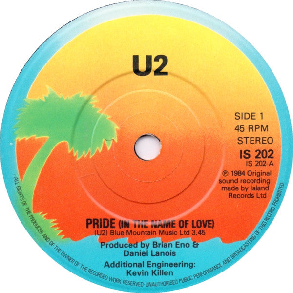 U2 : Pride (In The Name Of Love) (7", Single, Pal)