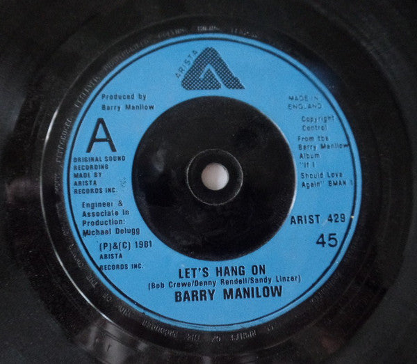 Barry Manilow : Let's Hang On (7", Single)