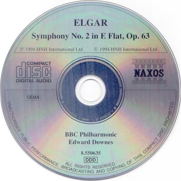 Elgar*, BBC Philharmonic, Sir Edward Downes* : Symphony No. 2, Op. 63 (CD, Album)