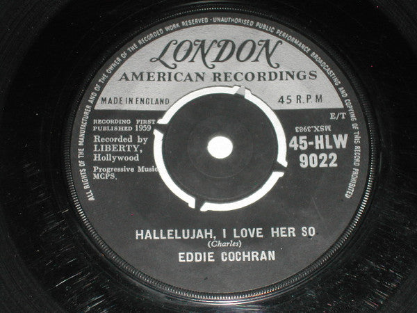 Eddie Cochran : Hallelujah, I Love Her So / Little Angel (7")