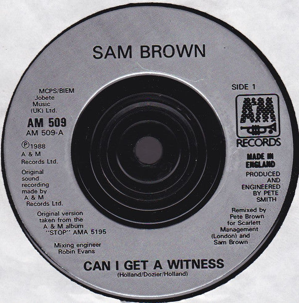 Sam Brown : Can I Get A Witness (7", Single, Sil)