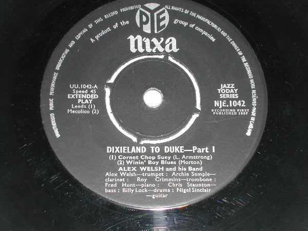 Alex Welsh & His Band : Dixieland To Duke (7", EP)