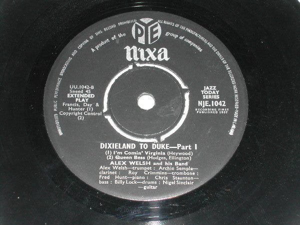 Alex Welsh & His Band : Dixieland To Duke (7", EP)