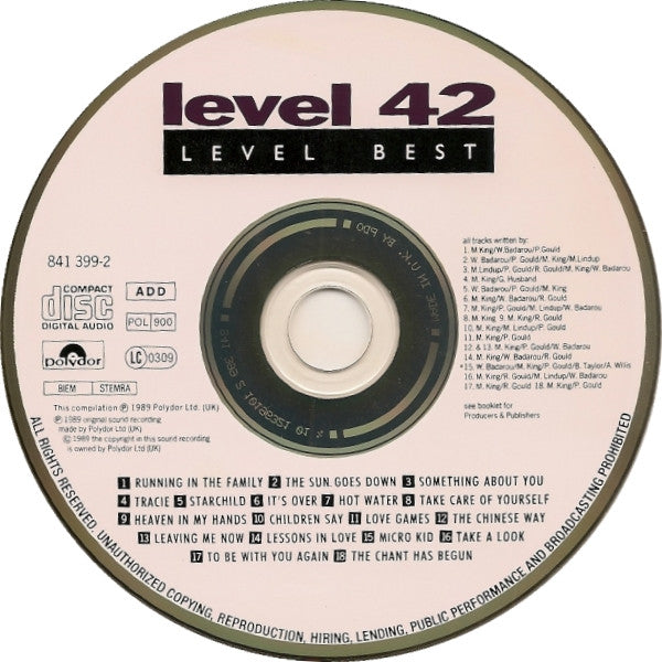 Level 42 : Level Best (CD, Comp)