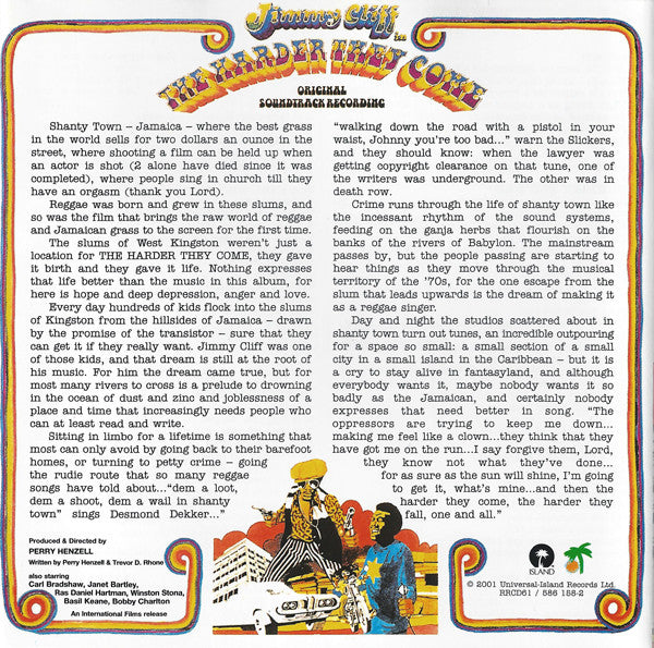 Various : The Harder They Come (Original Soundtrack Recording) (CD, Comp, RE, RM, RP)