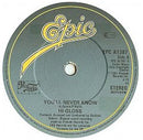Hi-Gloss : You'll Never Know (7", Single, Pap)