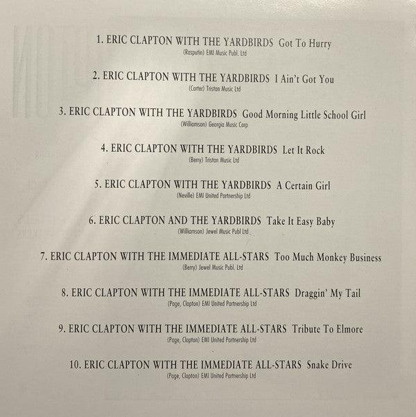 Eric Clapton & Various : Strictly The Blues (CD, Comp)