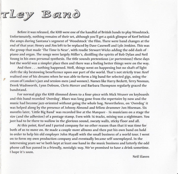 The Keef Hartley Band : Not Foolish Not Wise (CD, Album, Comp)