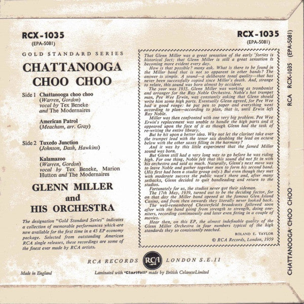 Glenn Miller : Chattanooga Choo Choo (7", EP)