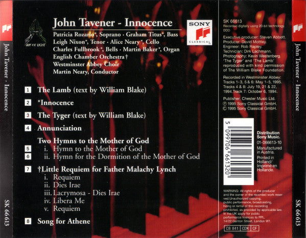 John Tavener : Innocence (CD, Album, RE)