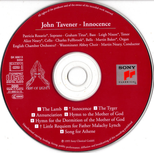John Tavener : Innocence (CD, Album, RE)