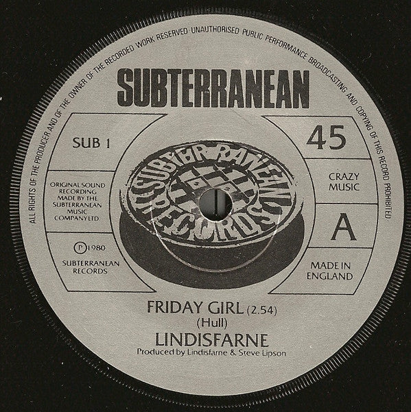 Lindisfarne : Friday Girl (7", Single)