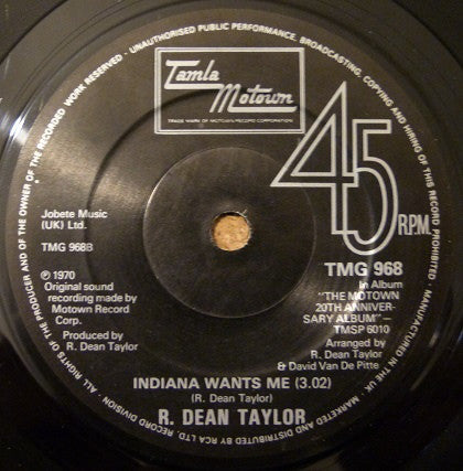 Edwin Starr / R. Dean Taylor : War / Indiana Wants Me (7", Single)