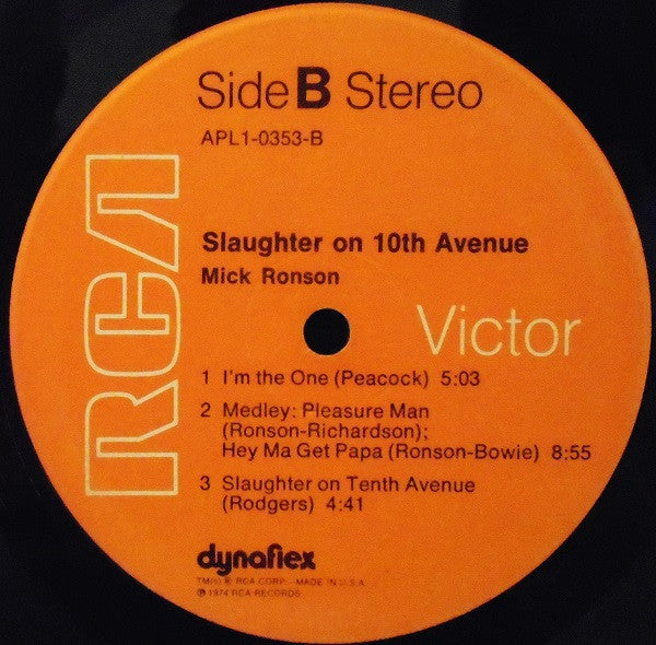 Mick Ronson : Slaughter On 10th Avenue (LP, Album, Ind)
