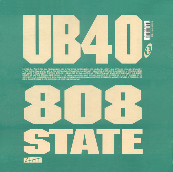 808 State, UB40 : One In Ten (12")