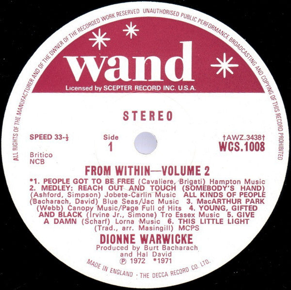 Dionne Warwicke* : From Within - Volume 2 (LP)