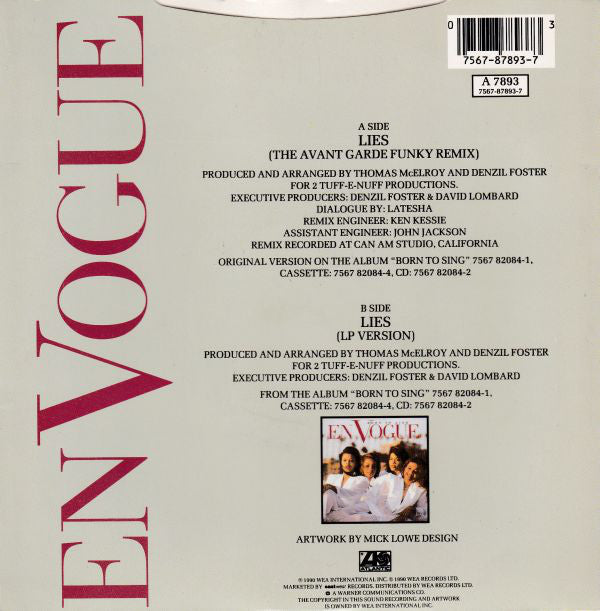 En Vogue : Lies (7", Single)