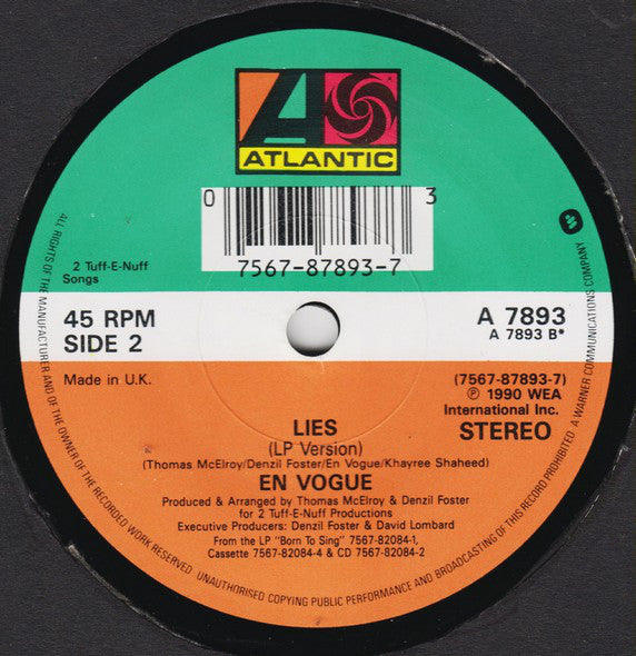 En Vogue : Lies (7", Single)