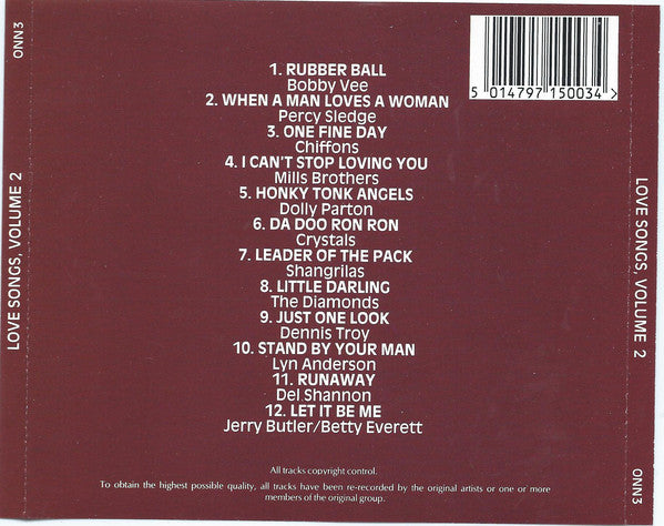 Various : Love Songs Volume 2 (CD, Comp)