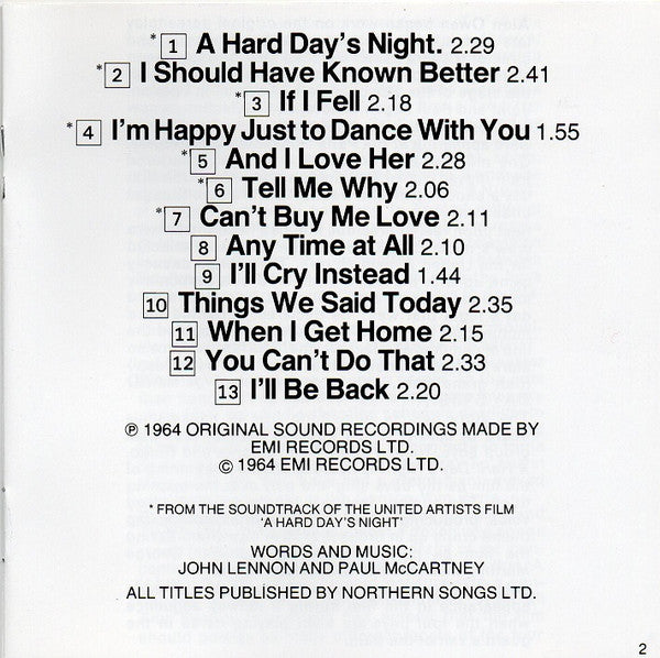 The Beatles : A Hard Day's Night (CD, Album, Mono, RE)