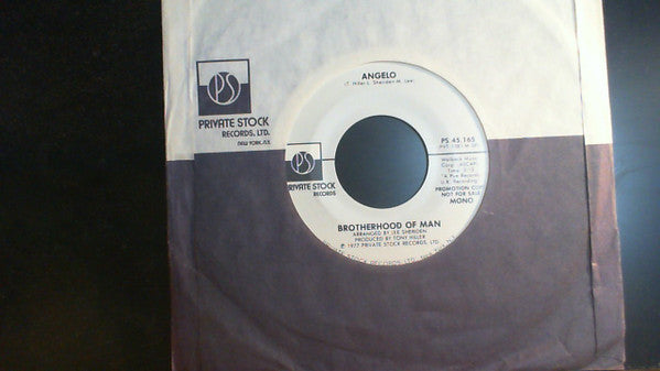 Brotherhood Of Man : Angelo (7", Mono, Promo)