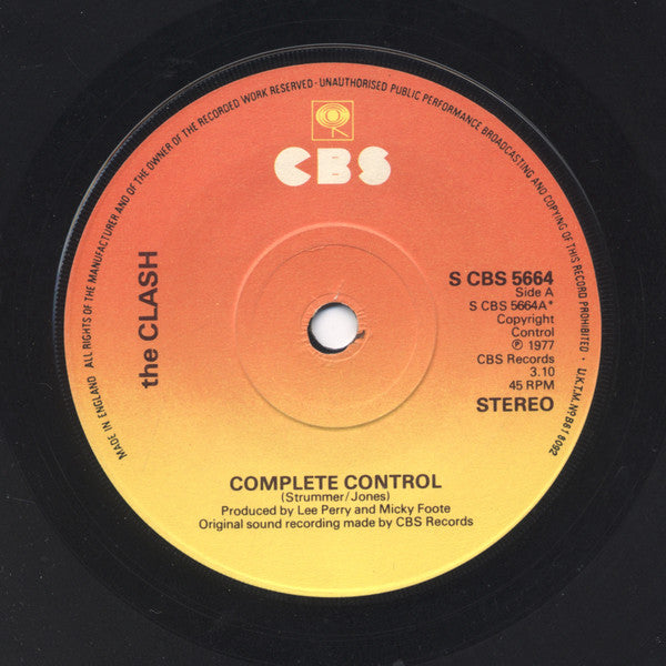 The Clash : Complete Control (7", Single, Cop)