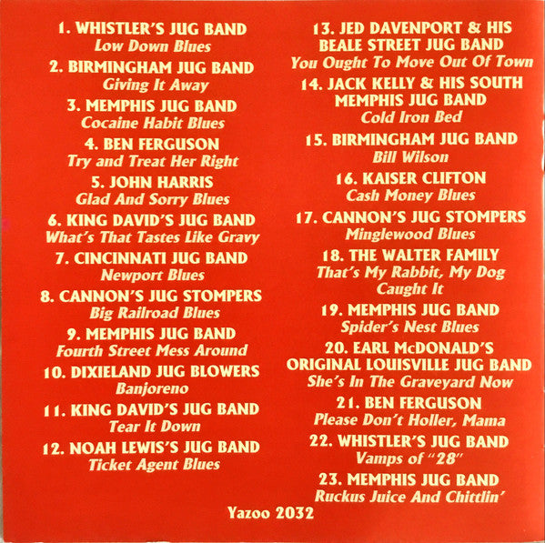 Various : Ruckus Juice & Chittlins (The Great Jug Bands Vol. 1) (CD, Comp, RM)