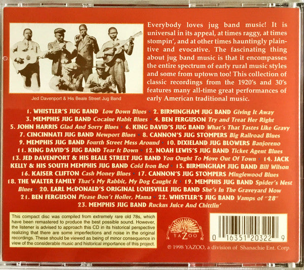 Various : Ruckus Juice & Chittlins (The Great Jug Bands Vol. 1) (CD, Comp, RM)