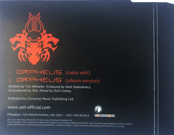 Ash : Orpheus (CD, Maxi, Promo)
