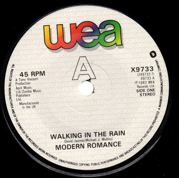 Modern Romance : Walking In The Rain (7", Single + Flexi, 7", S/Sided, Smplr)