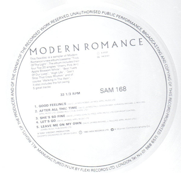 Modern Romance : Walking In The Rain (7", Single + Flexi, 7", S/Sided, Smplr)