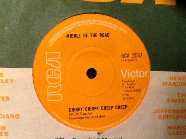 Middle Of The Road : Chirpy Chirpy Cheep Cheep (7", Single, Mono, Sol)