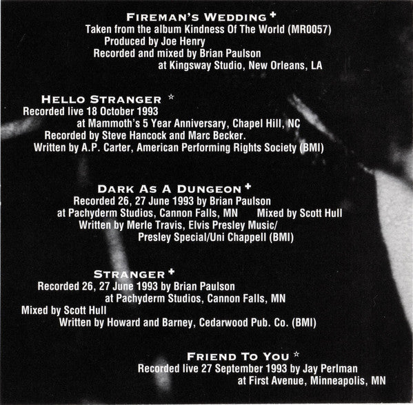 Joe Henry : Fireman's Wedding (CD, EP)