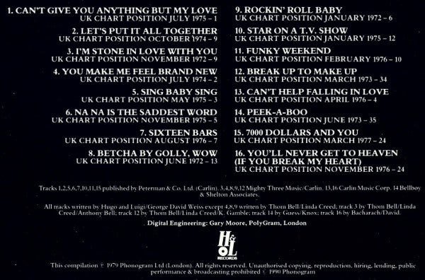The Stylistics : The Best Of The Stylistics (CD, Comp)