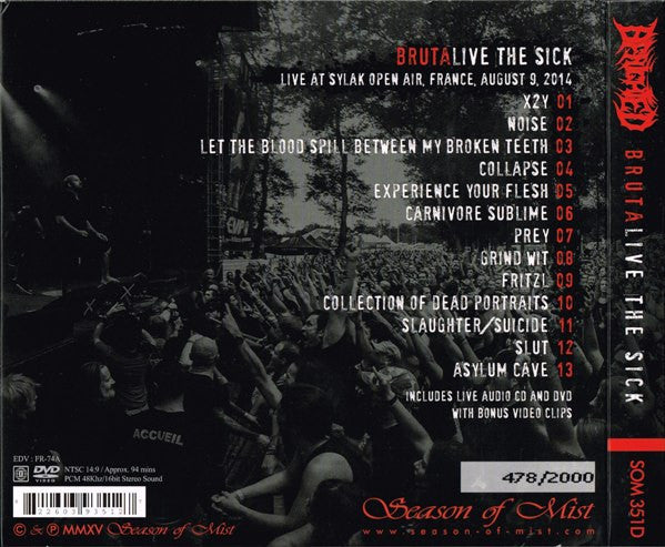 Benighted : Brutalive The Sick (CD, Album + DVD, NTSC + Ltd, Num)