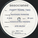 The Associates : Party Fears Two (7", Single)