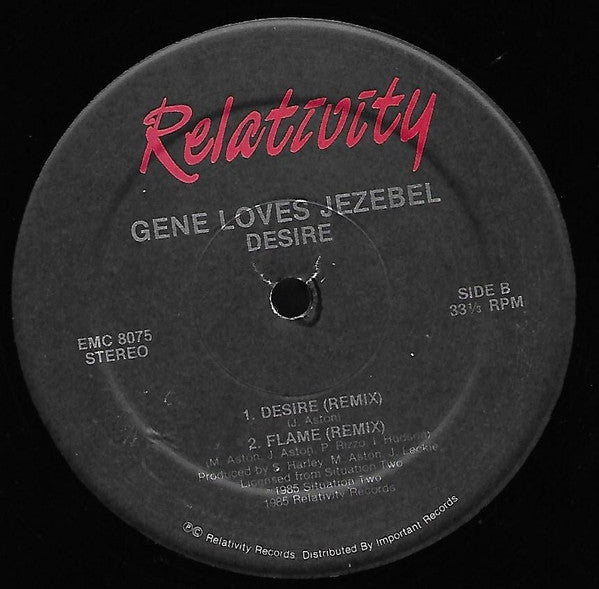 Gene Loves Jezebel : Desire (12")