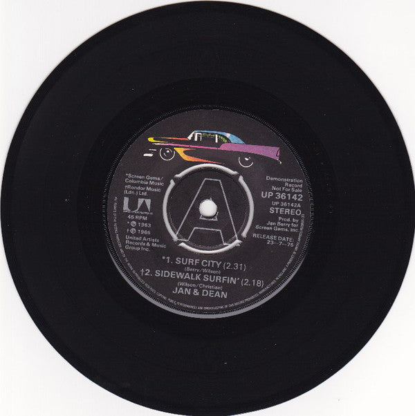 Jan & Dean / The Fantastic Baggys : Surf City / Sidewalk Surfin' / Summer Means Fun (7", Promo)