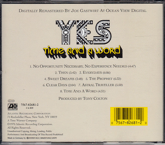 Yes : Time And A Word (CD, Album, RE, RM)