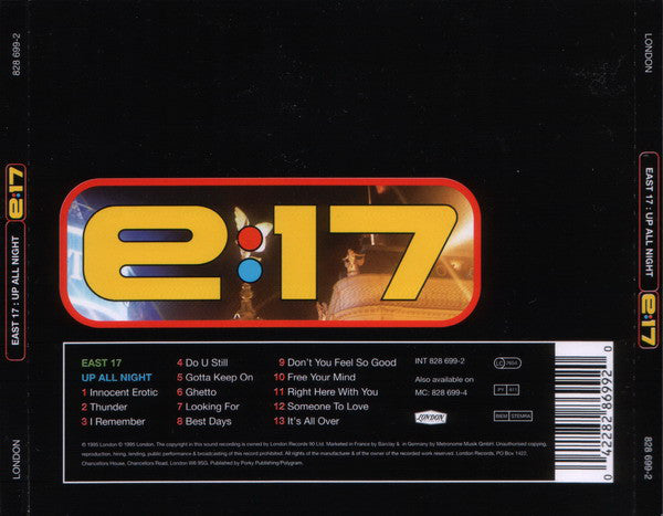 East 17 : Up All Night (CD, Album)