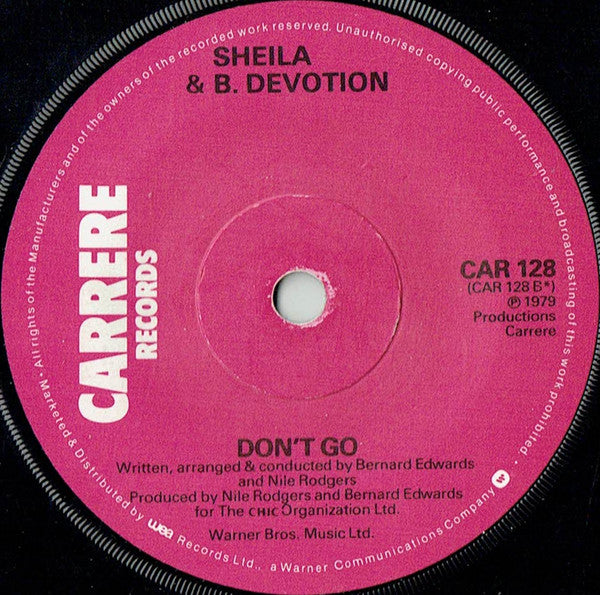 Sheila & B. Devotion : Spacer (7", Single, A3/)