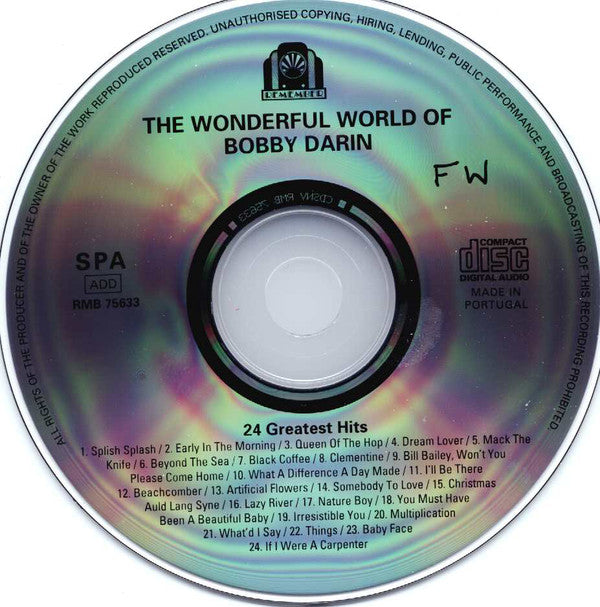 Bobby Darin : The Wonderful World Of Bobby Darin - 24 Greatest Hits (CD, Comp)