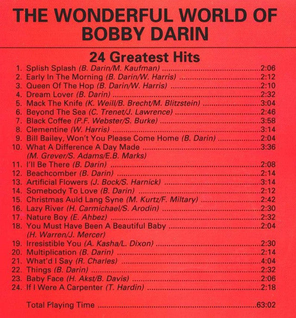 Bobby Darin : The Wonderful World Of Bobby Darin - 24 Greatest Hits (CD, Comp)