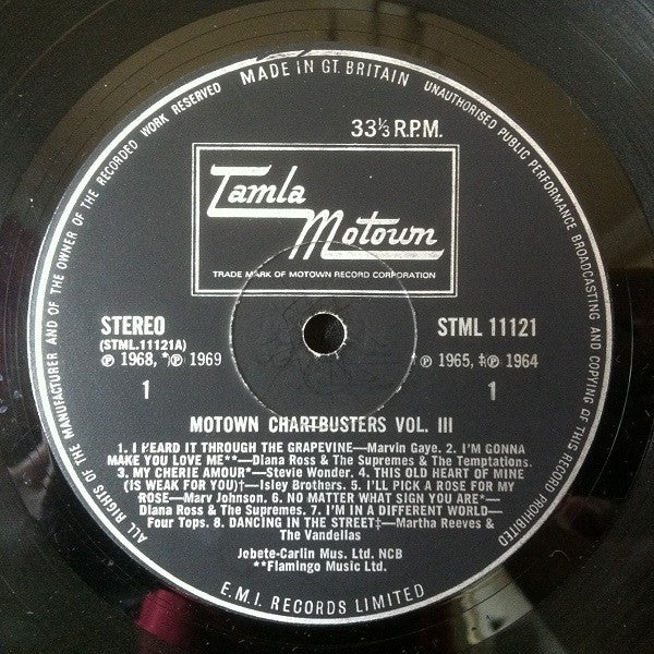 Various : Motown Chartbusters Vol. 3 (LP, Album, Comp)