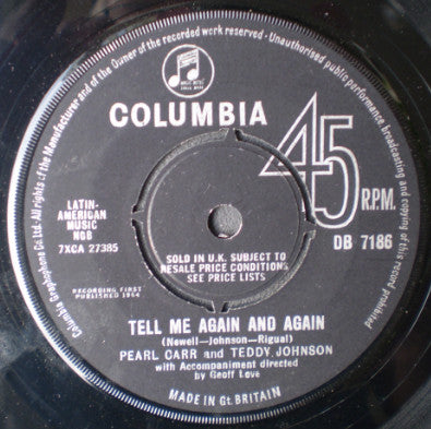 Pearl Carr And Teddy Johnson : Tell Me Again And Again  (7", Single, RP)