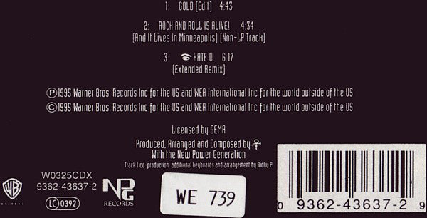 The Artist (Formerly Known As Prince) : Gold (CD, Single, Ltd, Gol)