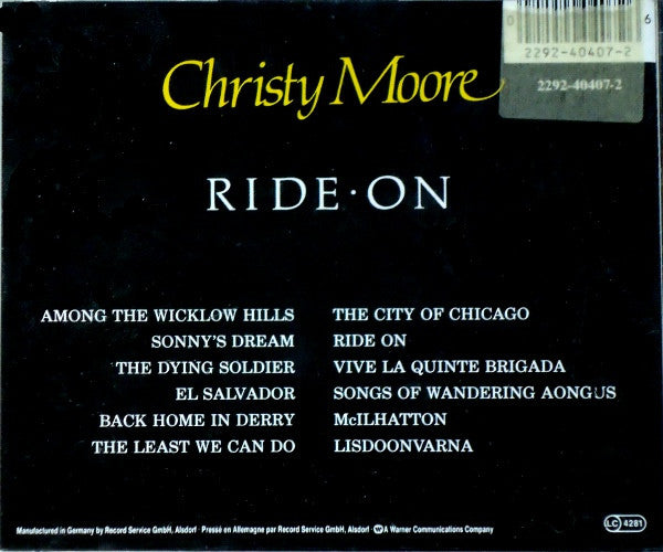 Christy Moore : Ride On (CD, Album, RE)