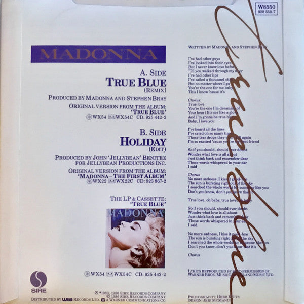 Madonna : True Blue (Remix) (7", Single, Pap)