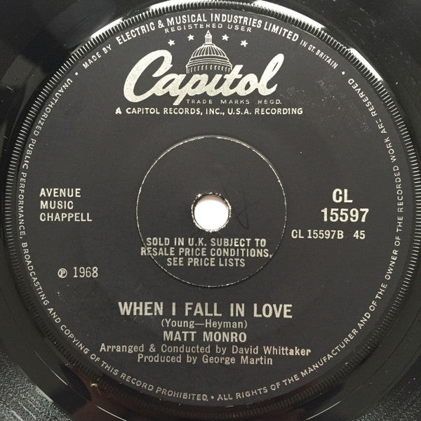 Matt Monro : Southern Star  (7", Single, Sol)